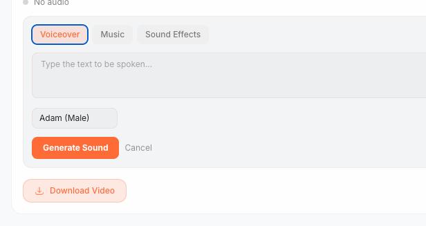 CreatorAI audio studio — voiceover, music, sound effects